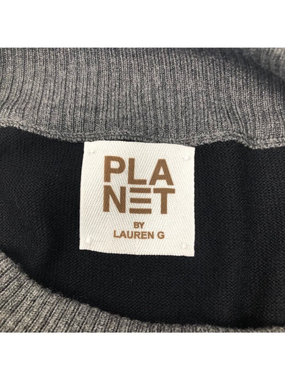 Planet Lauren G Colorblock Sweater One Size Black Gray Red - Picture 6 of 8